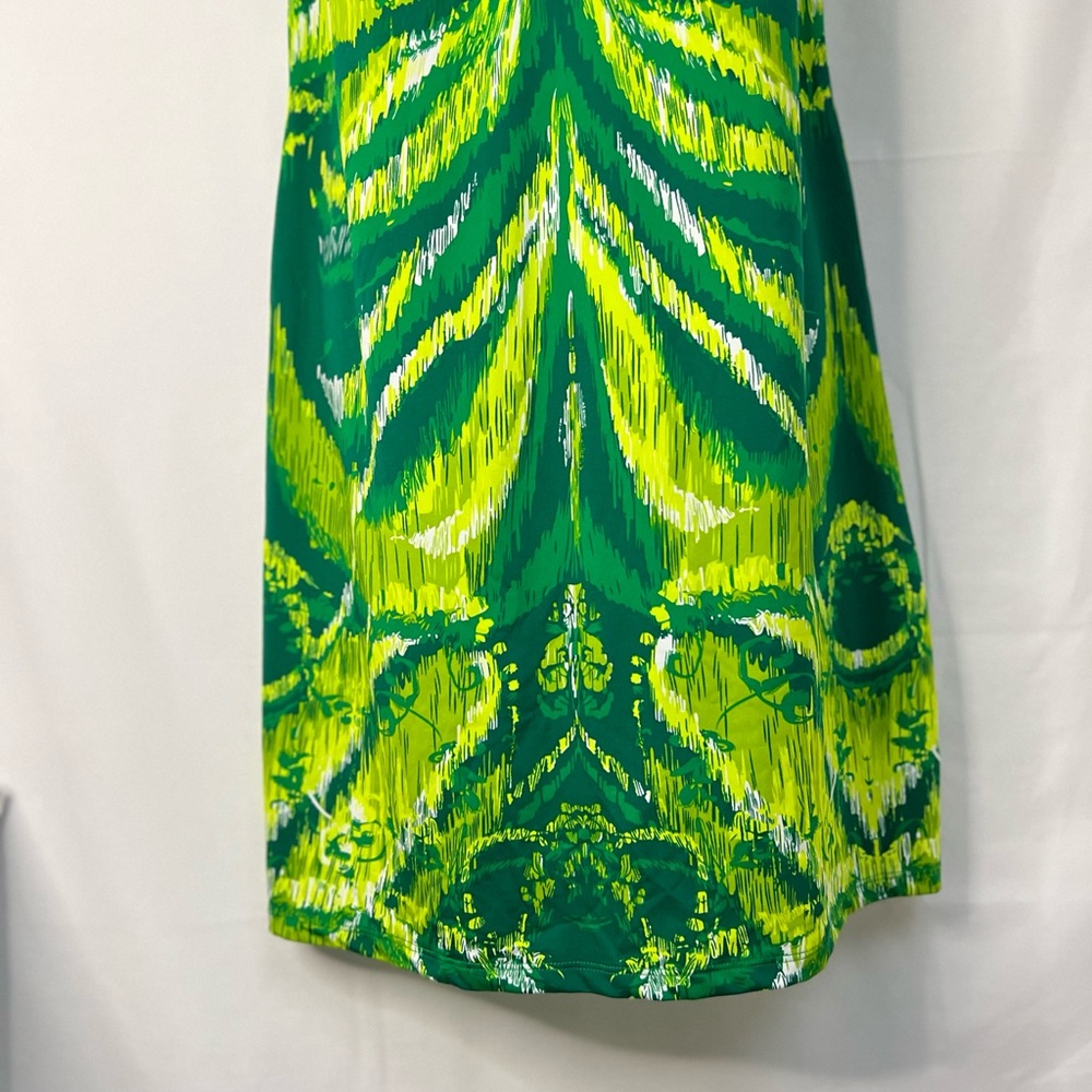 EUC * INC International Concepts Yellow and Green Halter Midi Sundress - Picture 3 of 9